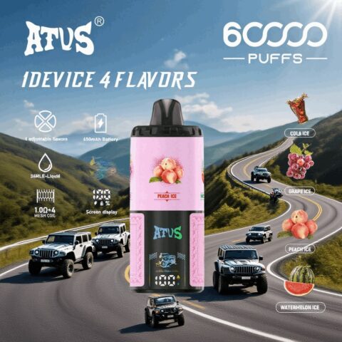 DE030 Wegwerp Vape 60000 Puffs Disposable Vape met LED scherm en instelbare luchtstroom oplaadbaar ATVS Vape