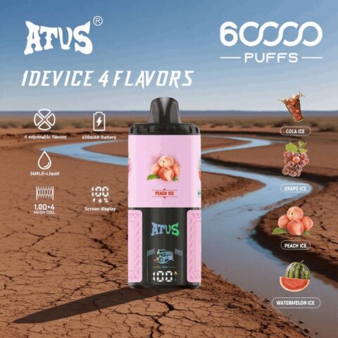 DE030 Wegwerp Vape 60000 Puffs Disposable Vape met LED scherm en instelbare luchtstroom oplaadbaar ATVS Vape