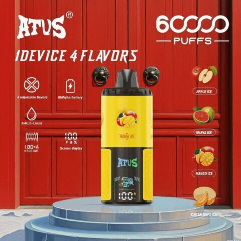 DE030 Wegwerp Vape 60000 Puffs Disposable Vape met LED scherm en instelbare luchtstroom oplaadbaar ATVS Vape