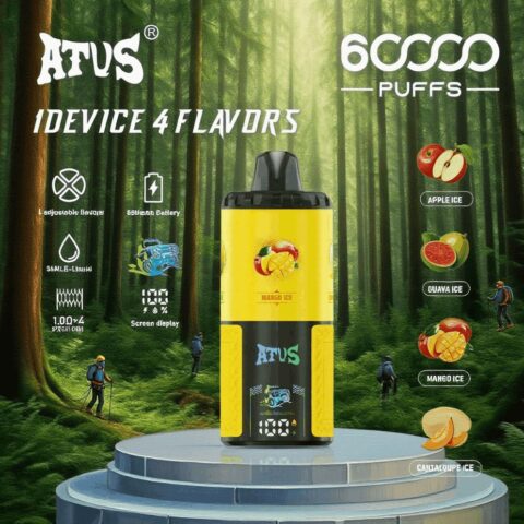 DE030 Wegwerp Vape 60000 Puffs Disposable Vape met LED scherm en instelbare luchtstroom oplaadbaar ATVS Vape
