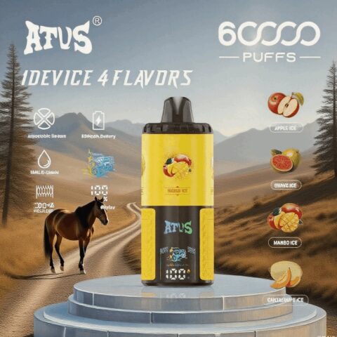 DE030 Wegwerp Vape 60000 Puffs Disposable Vape met LED scherm en instelbare luchtstroom oplaadbaar ATVS Vape