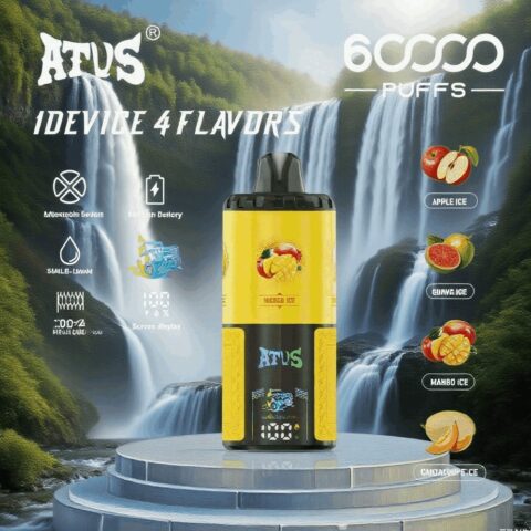 DE030 Wegwerp Vape 60000 Puffs Disposable Vape met LED scherm en instelbare luchtstroom oplaadbaar ATVS Vape