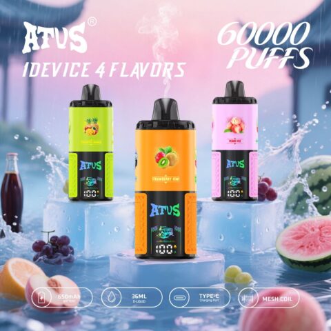 DE030 Wegwerp Vape 60000 Puffs Disposable Vape met LED scherm en instelbare luchtstroom oplaadbaar ATVS Vape