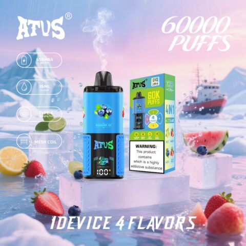 DE030 Wegwerp Vape 60000 Puffs Disposable Vape met LED scherm en instelbare luchtstroom oplaadbaar ATVS Vape
