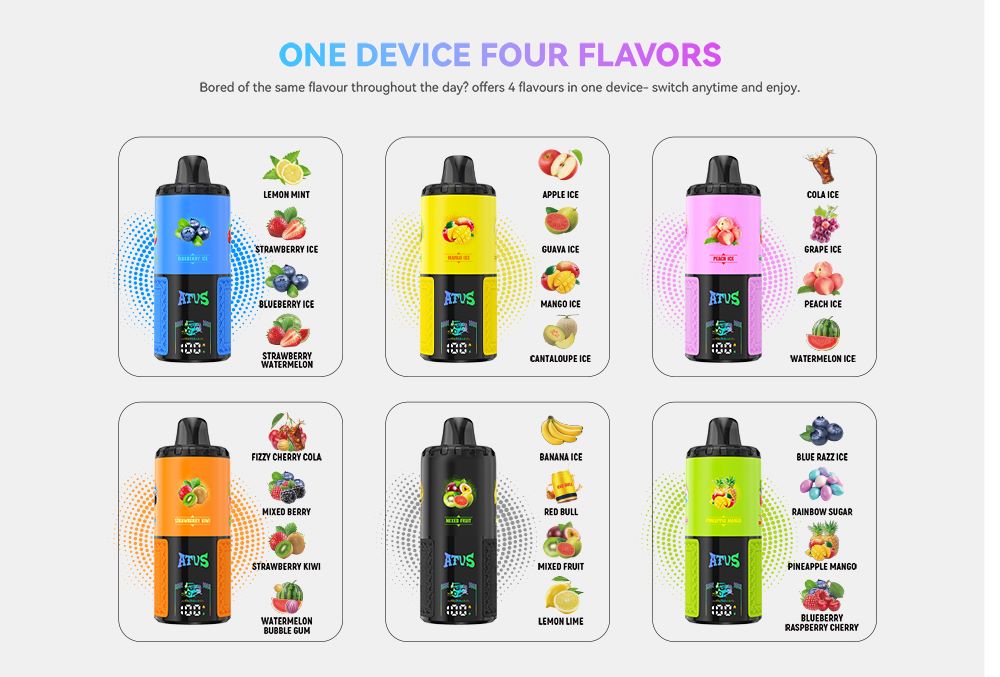DE030 Wegwerp Vape 60000 Puffs Disposable Vape met LED scherm en instelbare luchtstroom oplaadbaar ATVS Vape