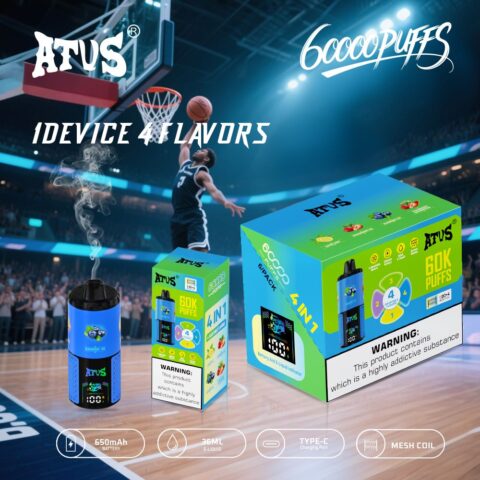 DE030 Wegwerp Vape 60000 Puffs Disposable Vape met LED scherm en instelbare luchtstroom oplaadbaar ATVS Vape