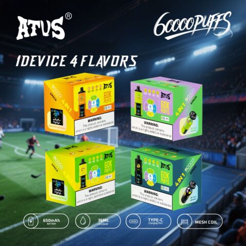 DE030 Wegwerp Vape 60000 Puffs Disposable Vape met LED scherm en instelbare luchtstroom oplaadbaar ATVS Vape