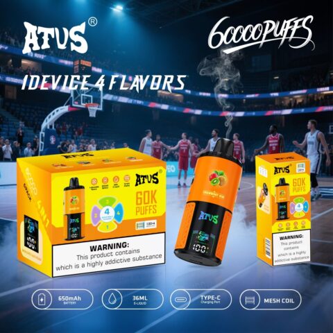 DE030 Wegwerp Vape 60000 Puffs Disposable Vape met LED scherm en instelbare luchtstroom oplaadbaar ATVS Vape