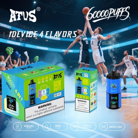 DE030 Wegwerp Vape 60000 Puffs Disposable Vape met LED scherm en instelbare luchtstroom oplaadbaar ATVS Vape