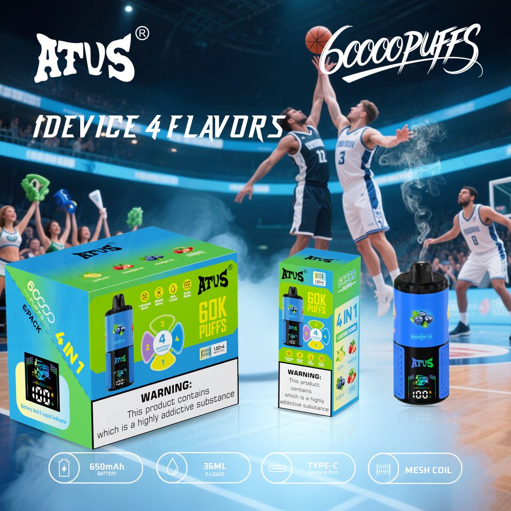 DE030 Wegwerp Vape 60000 Puffs Disposable Vape met LED scherm en instelbare luchtstroom oplaadbaar ATVS Vape