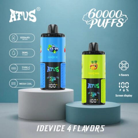 DE030 Wegwerp Vape 60000 Puffs Disposable Vape met LED scherm en instelbare luchtstroom oplaadbaar ATVS Vape