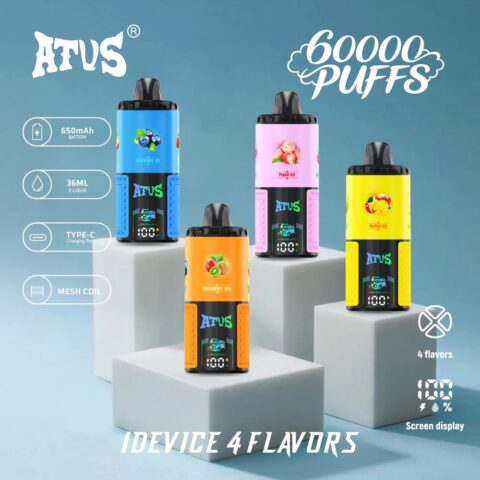 DE030 Wegwerp Vape 60000 Puffs Disposable Vape met LED scherm en instelbare luchtstroom oplaadbaar ATVS Vape