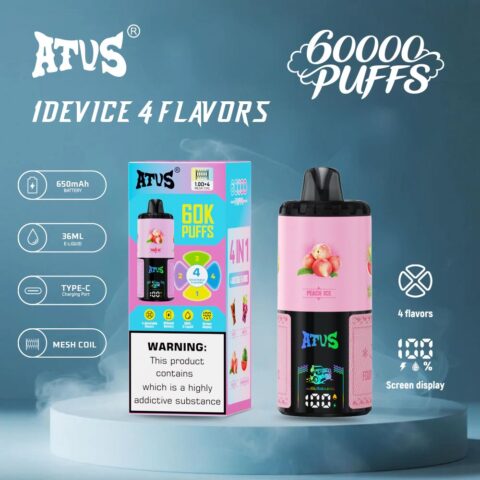 DE030 Wegwerp Vape 60000 Puffs Disposable Vape met LED scherm en instelbare luchtstroom oplaadbaar ATVS Vape