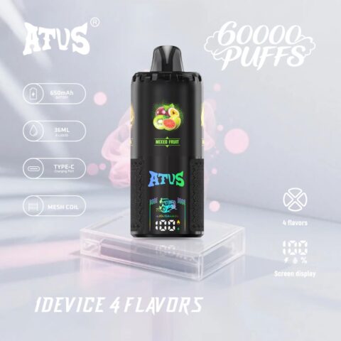 DE030 Wegwerp Vape 60000 Puffs Disposable Vape met LED scherm en instelbare luchtstroom oplaadbaar ATVS Vape