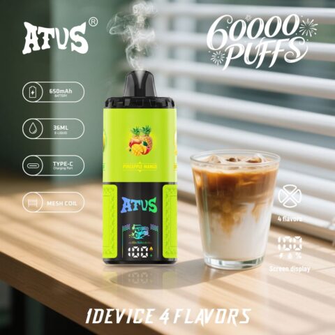 DE030 Wegwerp Vape 60000 Puffs Disposable Vape met LED scherm en instelbare luchtstroom oplaadbaar ATVS Vape