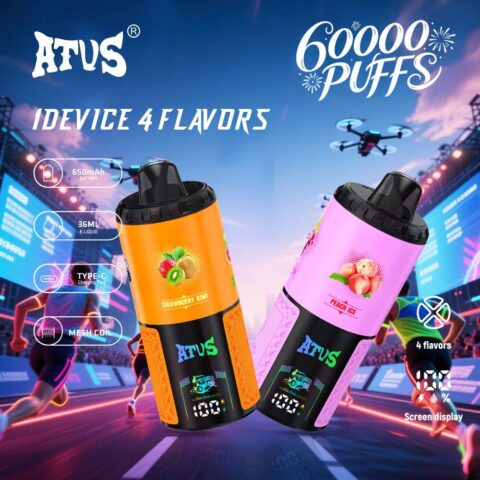 DE030 Wegwerp Vape 60000 Puffs Disposable Vape met LED scherm en instelbare luchtstroom oplaadbaar ATVS Vape