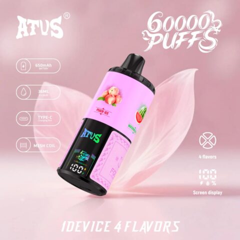 DE030 Wegwerp Vape 60000 Puffs Disposable Vape met LED scherm en instelbare luchtstroom oplaadbaar ATVS Vape