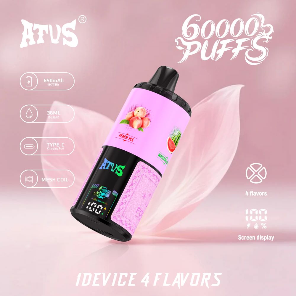 DE030 Wegwerp Vape 60000 Puffs Disposable Vape met LED scherm en instelbare luchtstroom oplaadbaar ATVS Vape