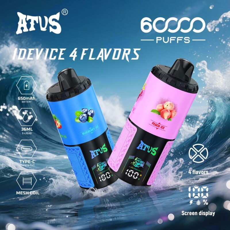 60000 Puffs Vier-in-één wegwerp-vapes met smaak, LED-scherm en instelbare luchtstroom Aangepaste vaporizerpen Groothandel Atvs Atus Wegwerp Elektronische Sigaret 60000 Puff 4-in-1 wegwerp-vape EU-magazijn vape shisha-smaak waterpijp online winkelen