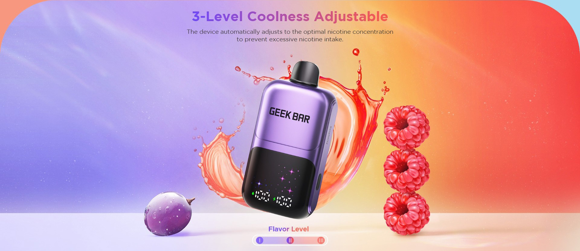 Geek Bar Wegwerp Vape 50000 Puffs met LED-scherm en instelbare luchtstroom